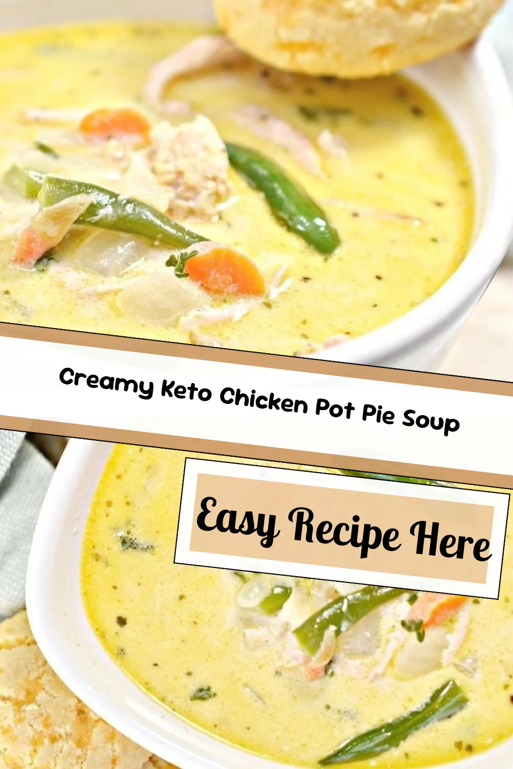 Creamy Keto Chicken Pot Pie Soup