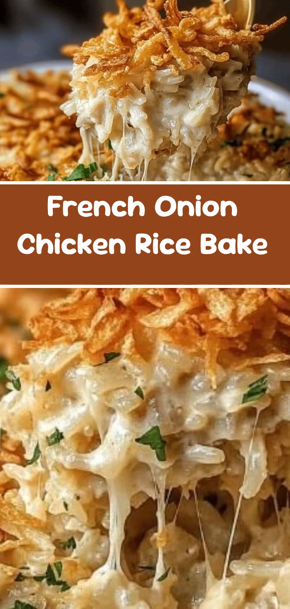 French Onion Chicken Rice Bake