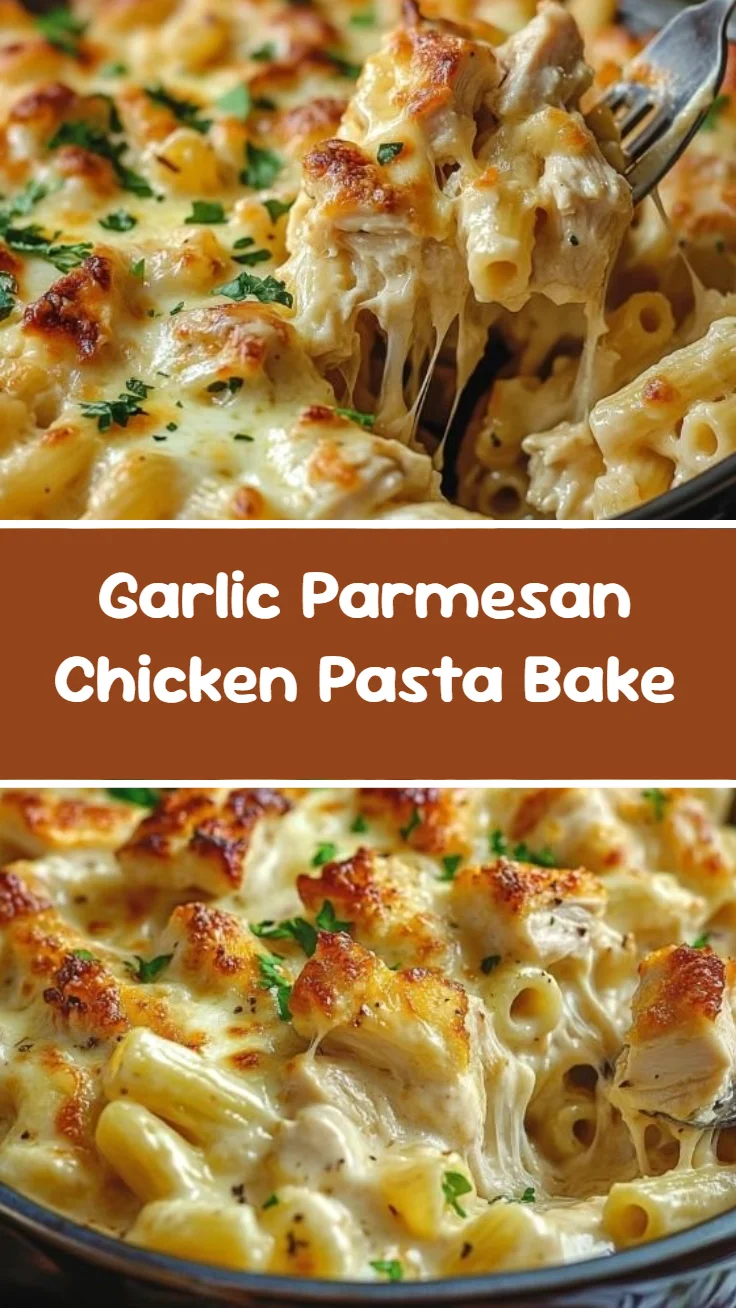 Garlic Parmesan Chicken Pasta Bake