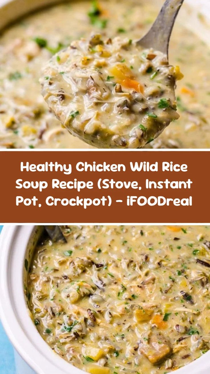 Healthy Chicken Wild Rice Soup Recipe (Stove, Instant Pot, Crockpot) – iFOODreal