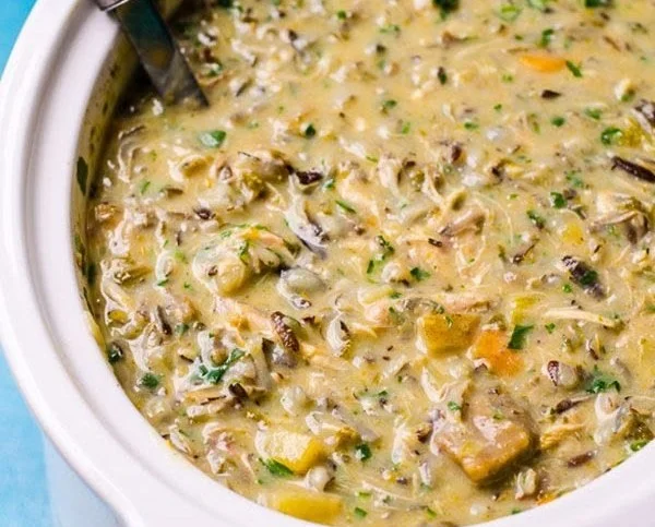 Healthy Chicken Wild Rice Soup (Video) (Stove, IP, Crockpot) - iFOODreal - Healthy Family Recipes