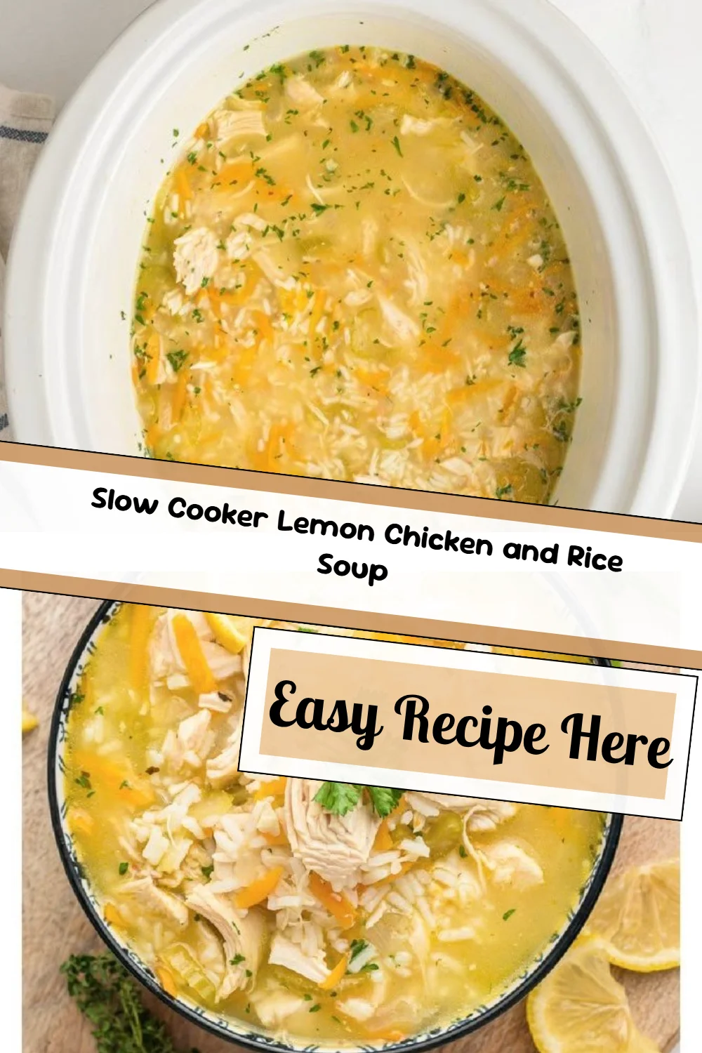 Slow Cooker Lemon Chicken and Rice Soup
